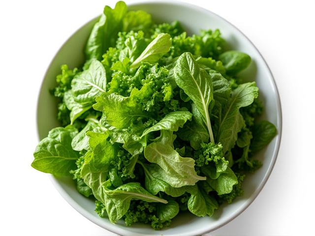 Vibrant, dewy fresh mixed salad greens